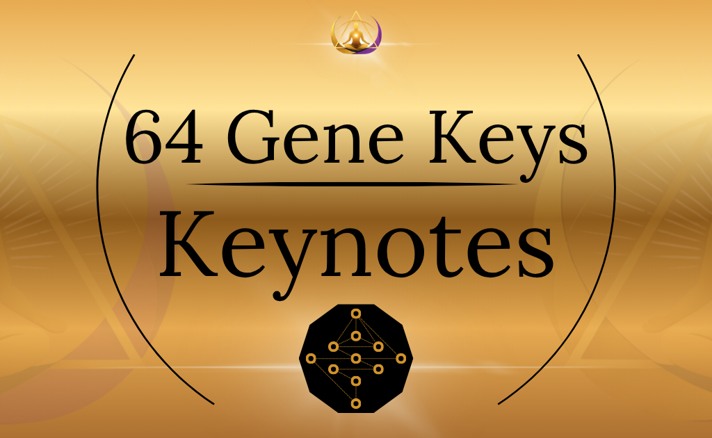 : De 64 Gene Keys keynotes met de kernbetekenis van iedere Gene Key