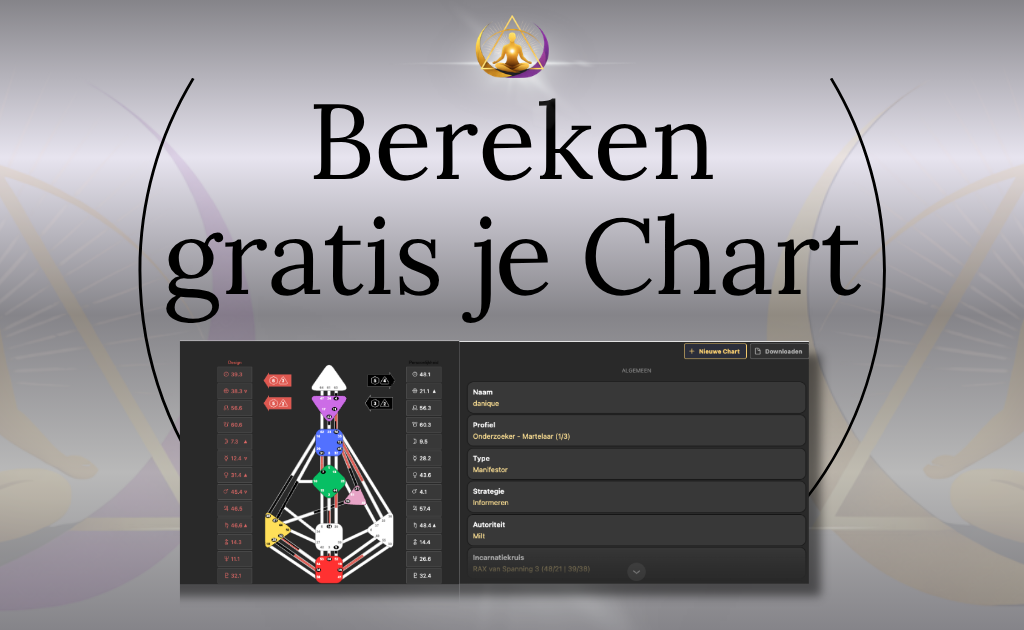 Gratis je Human Design chart berekenen met type, strategie, autoriteit, profiel, centra, poorten en kanalen en meer.