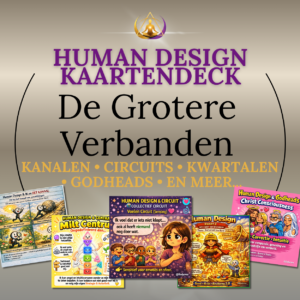 Human Design kaartendeck De Grotere Verbanden van Body Crea over kanalen, circuits, kwartalen, Godheads en aanvullende thema’s.